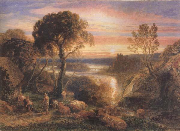 Samuel Palmer Tityrus Restored to his Patrimony Norge oil painting art